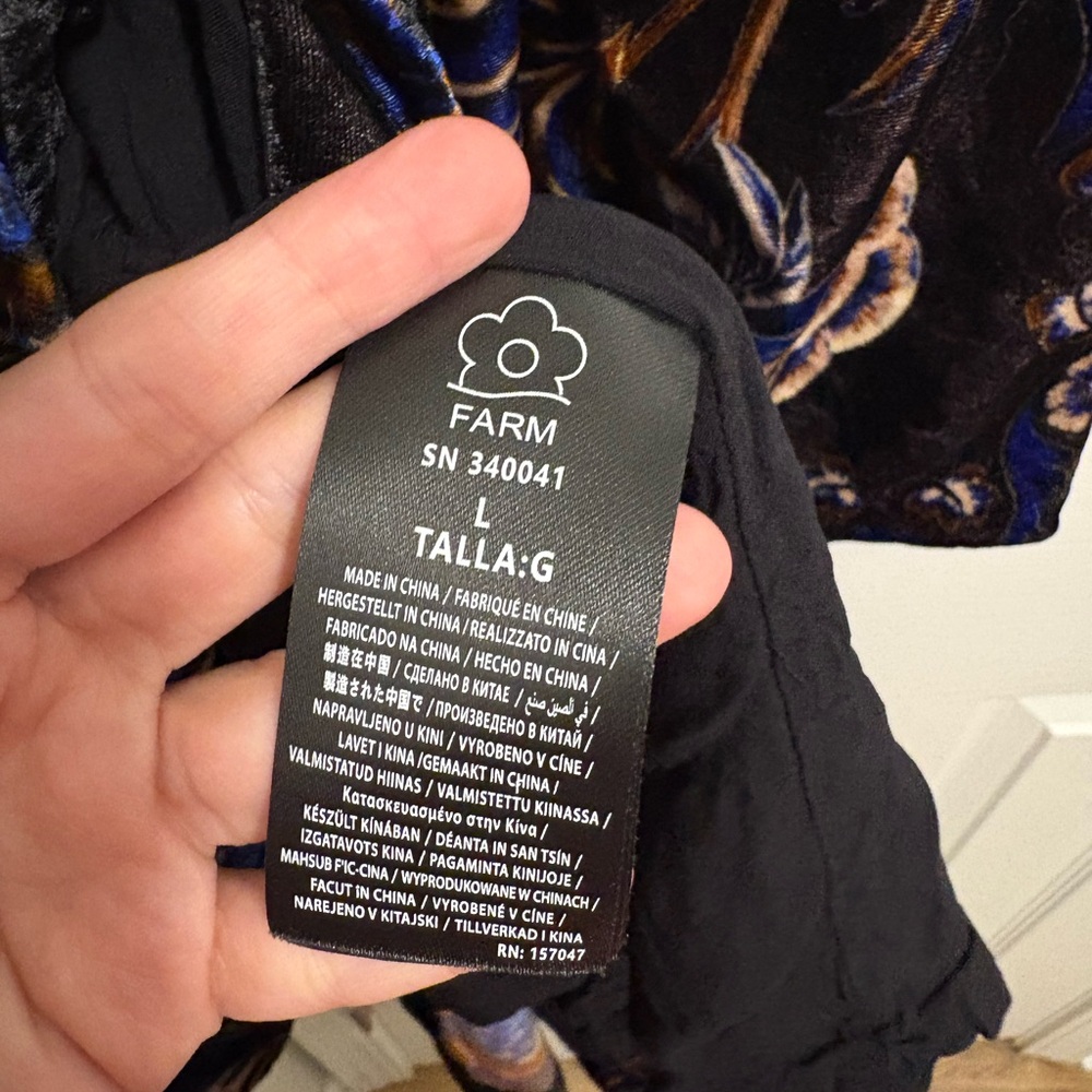 Farm Rio Arabesque Velvet Mix Scarves Mini Dress - Picture 7 of 8